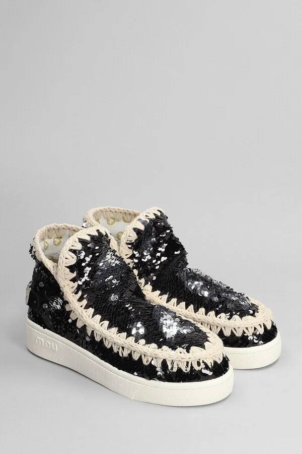 Eskimo Sneaker Low Heels Ankle Boots In Black Synthetic Fibers - Image 2