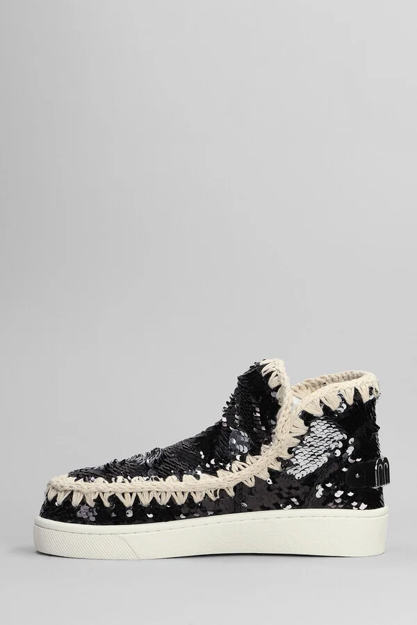 Eskimo Sneaker Low Heels Ankle Boots In Black Synthetic Fibers - Image 3