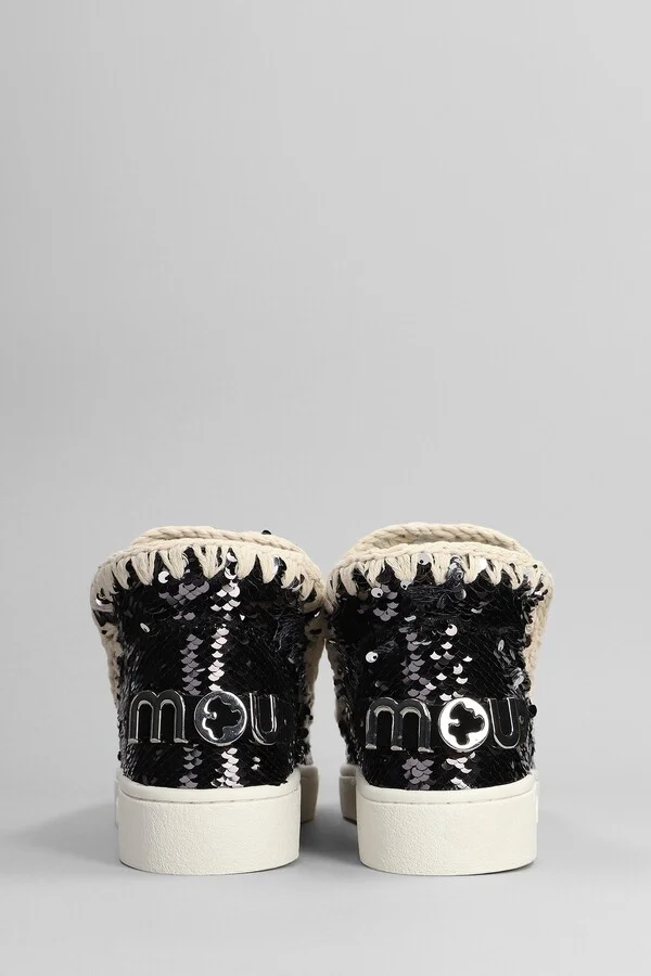 Eskimo Sneaker Low Heels Ankle Boots In Black Synthetic Fibers - Image 4