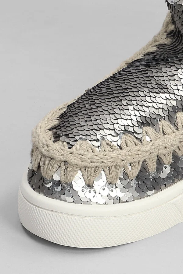 Eskimo Sneaker Low Heels Ankle Boots In Gunmetal Synthetic Fibers - Image 5