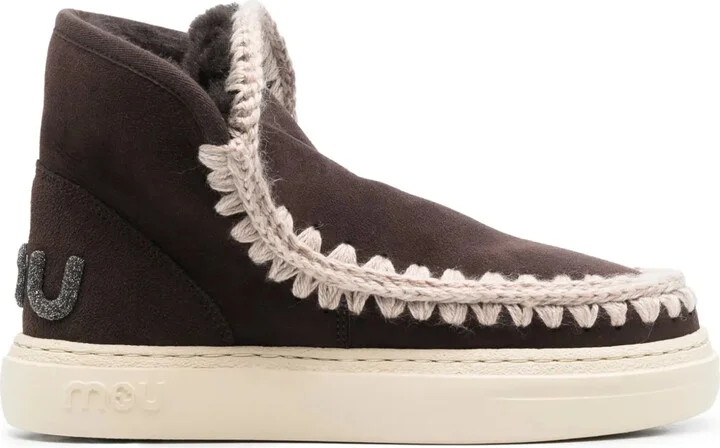 Eskimo whipstitch-trim ankle boots