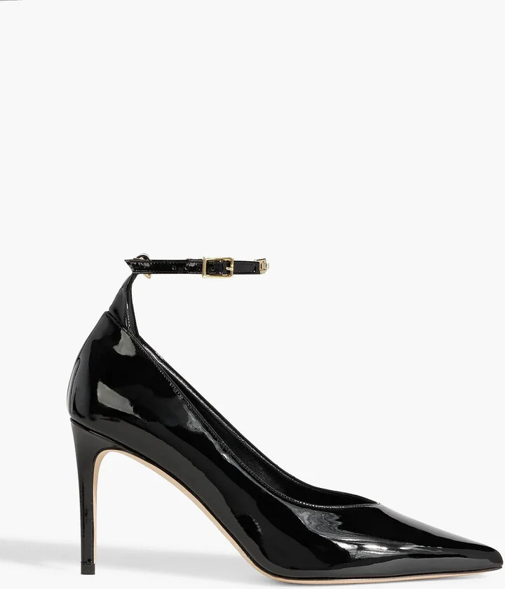 Eskio chain-embellished patent-leather pumps