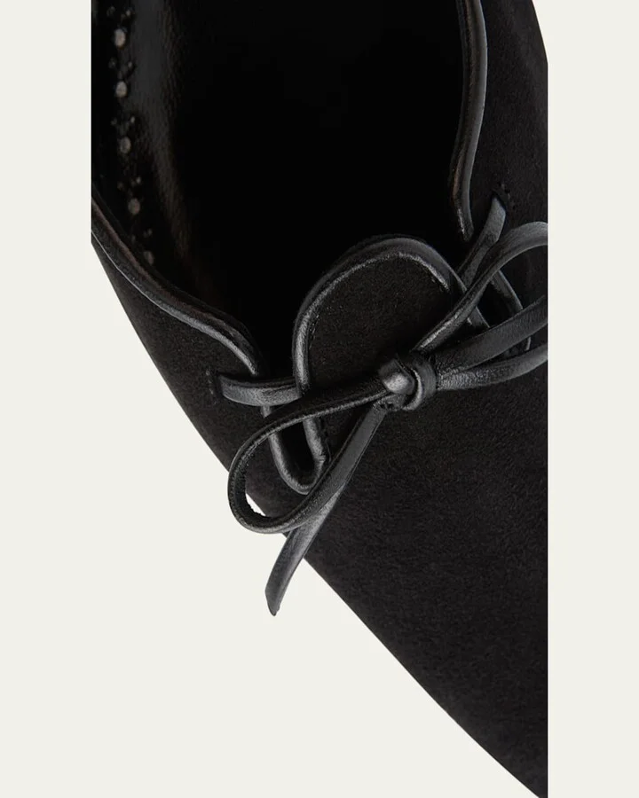 Esmaa Suede Lace-Up Ballerina Flats - Image 4