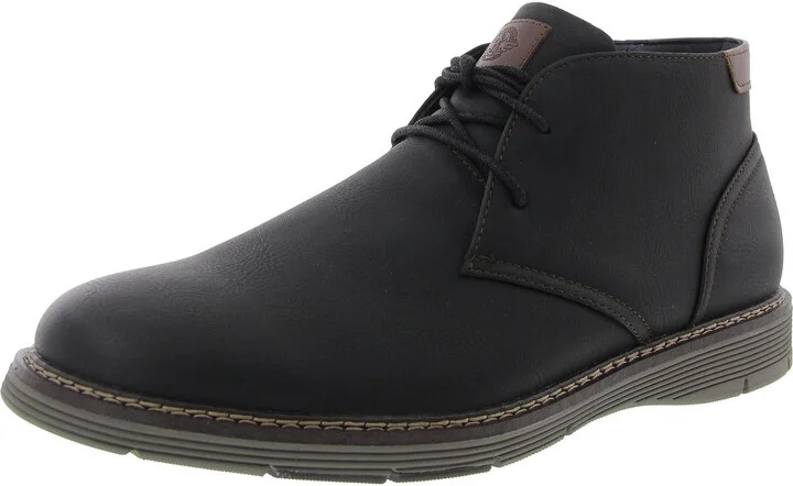 Esmond Mens Padded Insole Faux Leather Chukka Boots