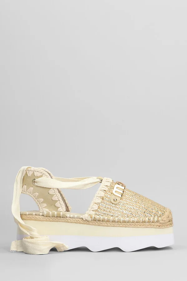 Espa Sandal Espadrilles In Beige Raffia