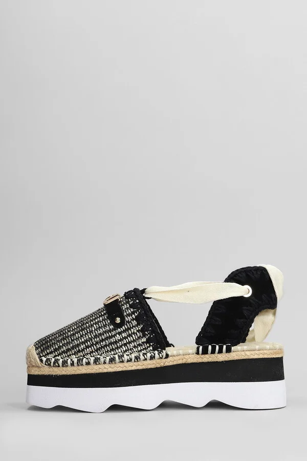 Espa Sandal Espadrilles In Black Raffia - Image 3