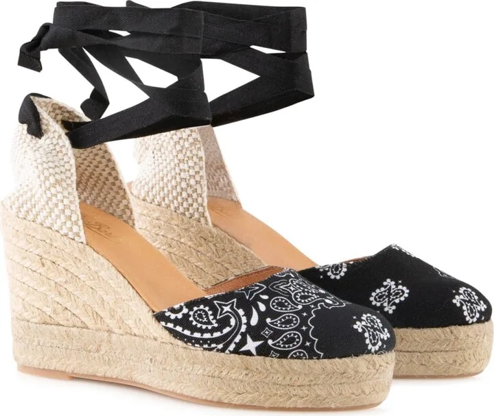 Espadrillas With High Wedge And Ankle Lace