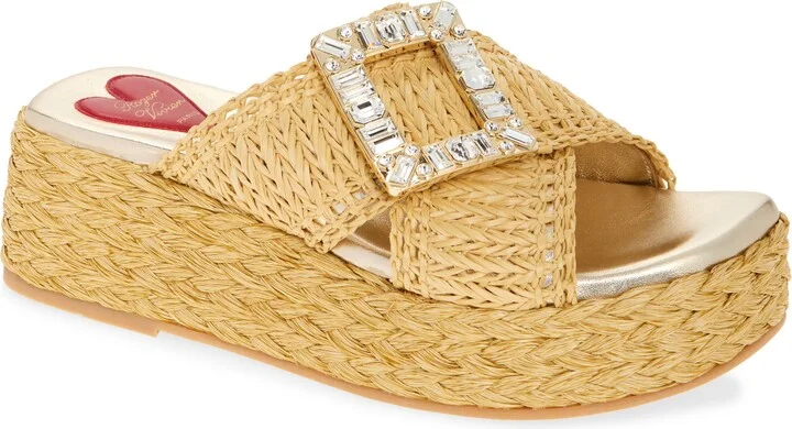 Espadrille Platform Slide Sandal