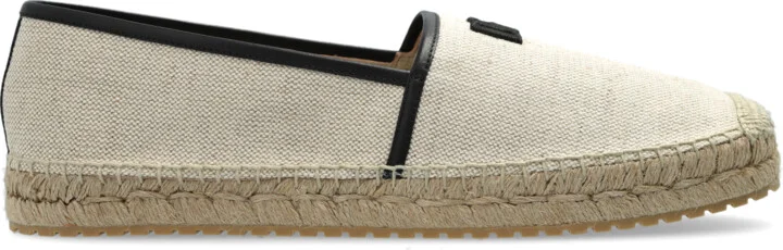 Espadrilles With Embroidered Logo, , - Cream
