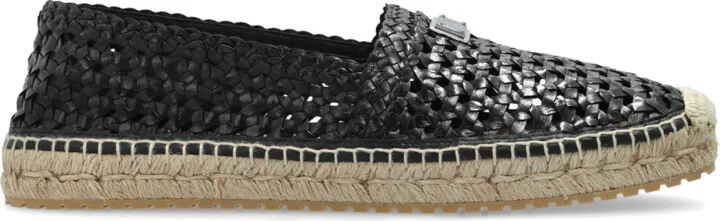 Espadrilles With Logo Appliqué, , - Black