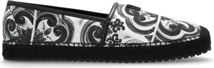 Espadrilles With "Majolica" Print, , - Black