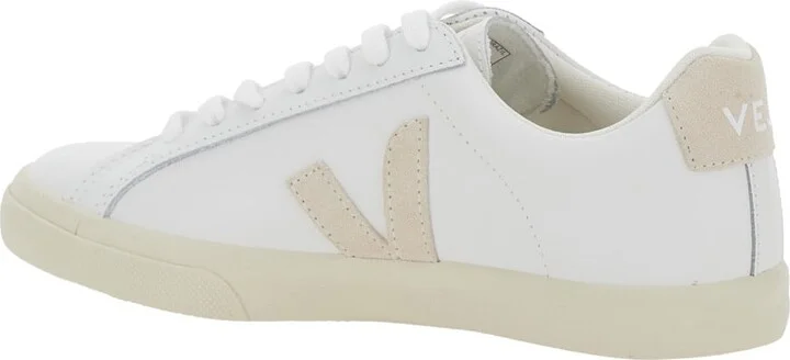 'esplar' White Low Top Sneakers With Logo Detail On The Side And Logo Lettering On The Heel In Leather Unisex - Image 3