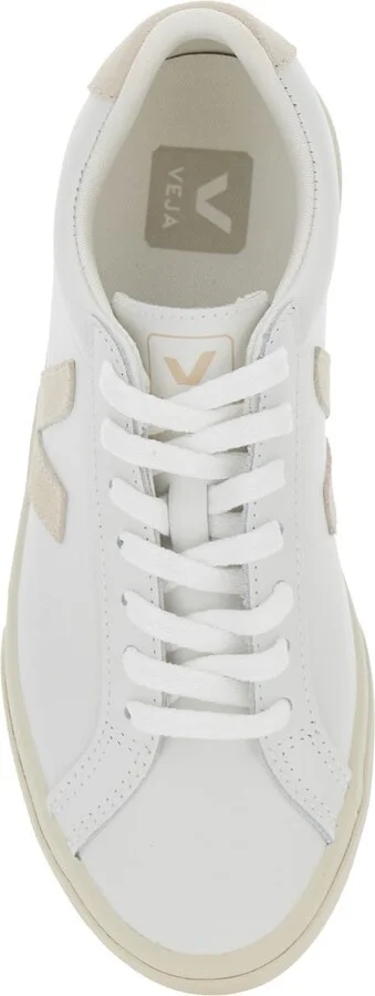 'esplar' White Low Top Sneakers With Logo Detail On The Side And Logo Lettering On The Heel In Leather Unisex - Image 4
