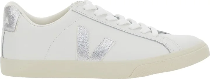 'esplar' White Sneakers With Contrasting Side Logo In Leather Woman