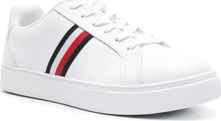 Essential tape-detail leather sneakers - Image 2