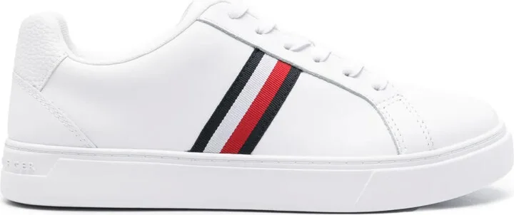 Essential tape-detail leather sneakers