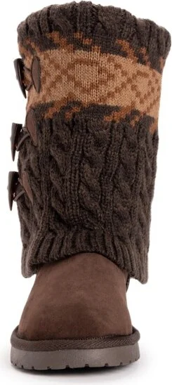 Essentials by MUK LUKS Women's Cheryl Boots, Java Marl, 6W - Image 2