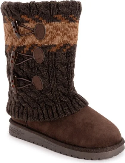 Essentials by MUK LUKS Women's Cheryl Boots, Java Marl, 6W