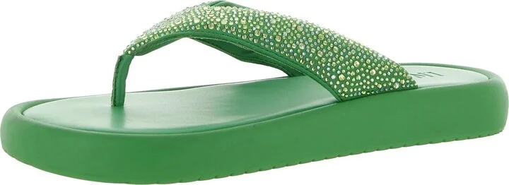 Essily Womens Rhinestone Slip On Flatform Sandals