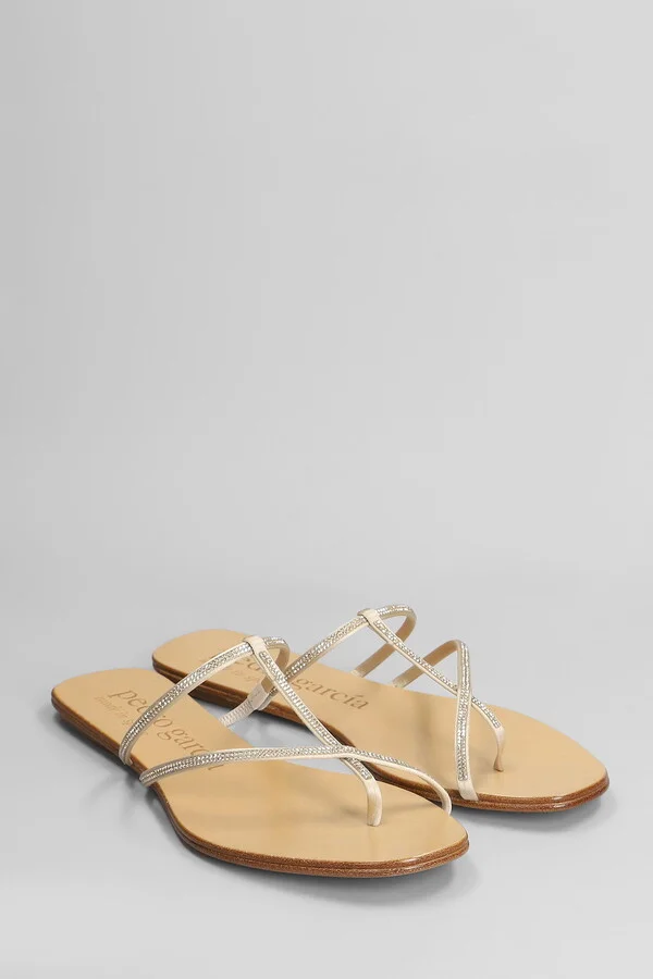 Estee Flats In Beige Satin - Image 2