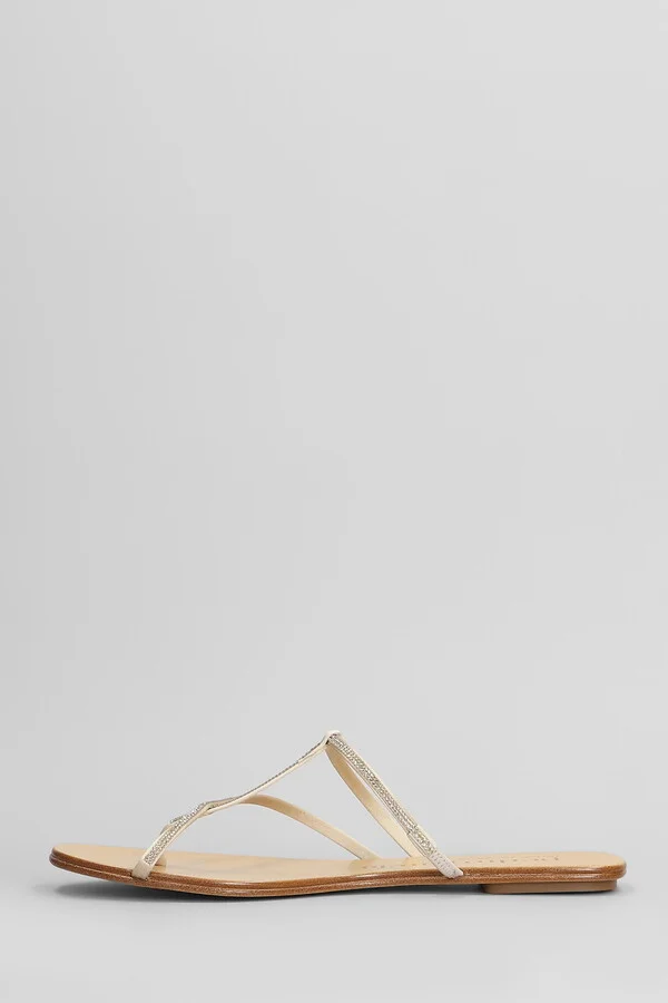 Estee Flats In Beige Satin - Image 3