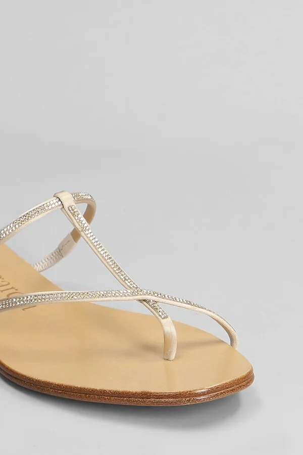 Estee Flats In Beige Satin - Image 5
