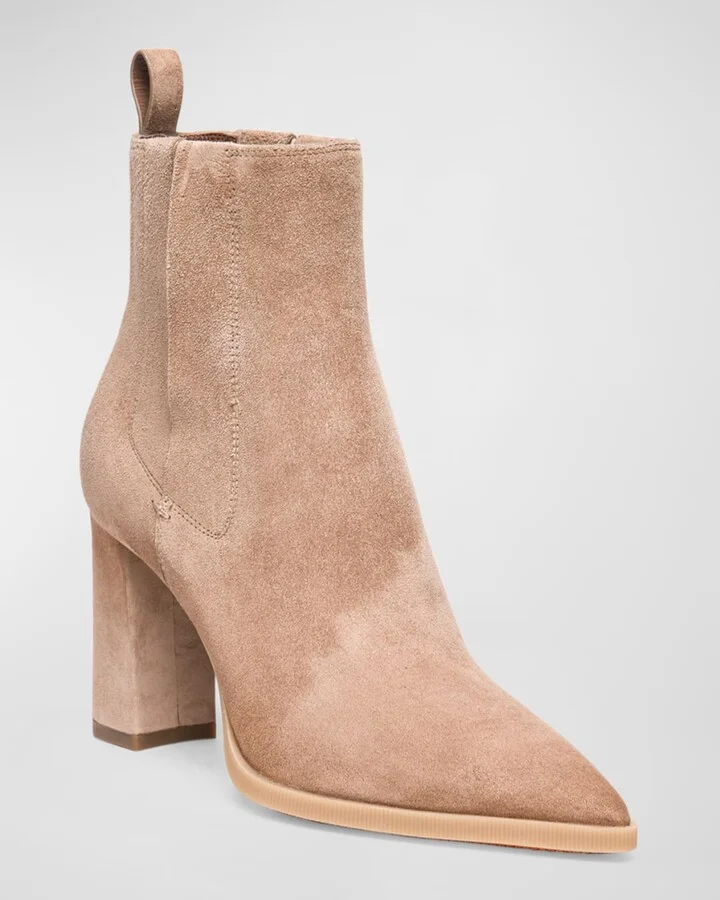 Estelle Suede Block-Heel Chelsea Booties - Image 3