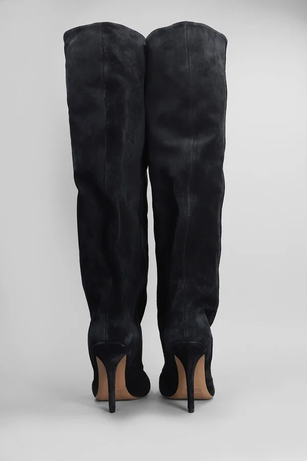 Esther Boot 105 High Heels Boots In Black Suede - Image 4