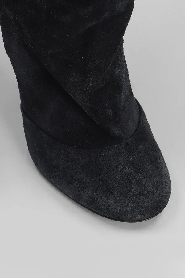 Esther Boot 105 High Heels Boots In Black Suede - Image 5