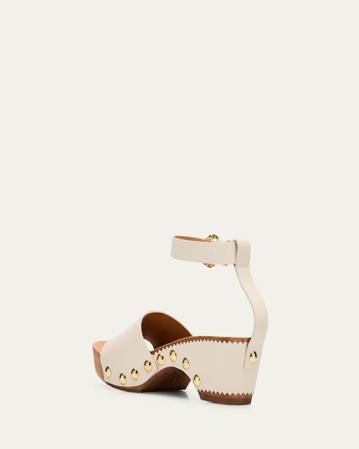 Esti Leather Ankle-Strap Clog Sandals - Image 3