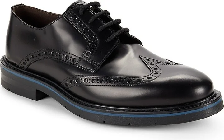 Ethan Brogue Leather Derby Shoes - Image 2