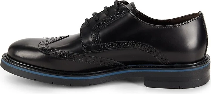 Ethan Brogue Leather Derby Shoes - Image 4