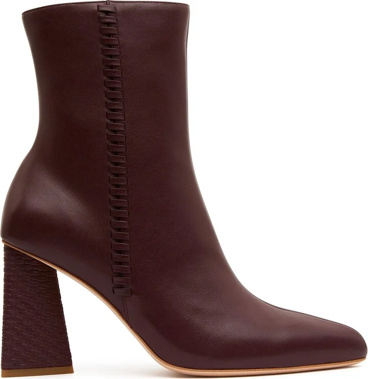 Ether Whipstitch Short Boot In Colour Mahogany Red Size 35