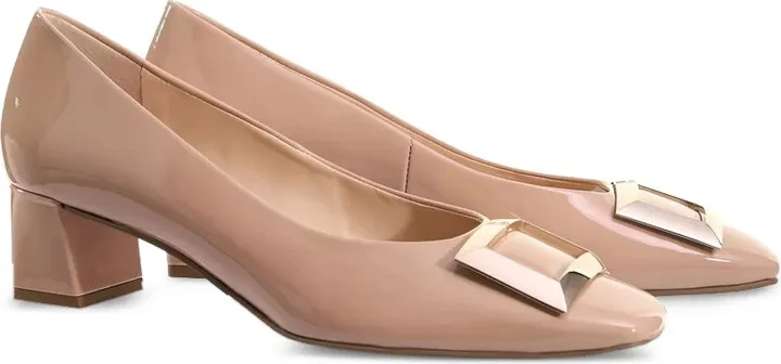 Etienne block-heel patent pumps - Image 2