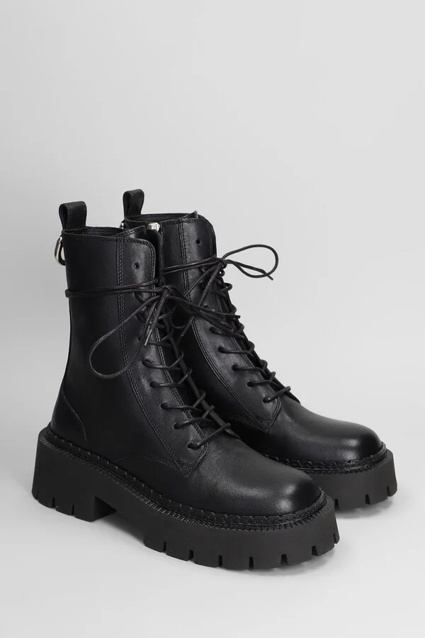 Etna 101 Combat Boots In Black Leather - Image 2