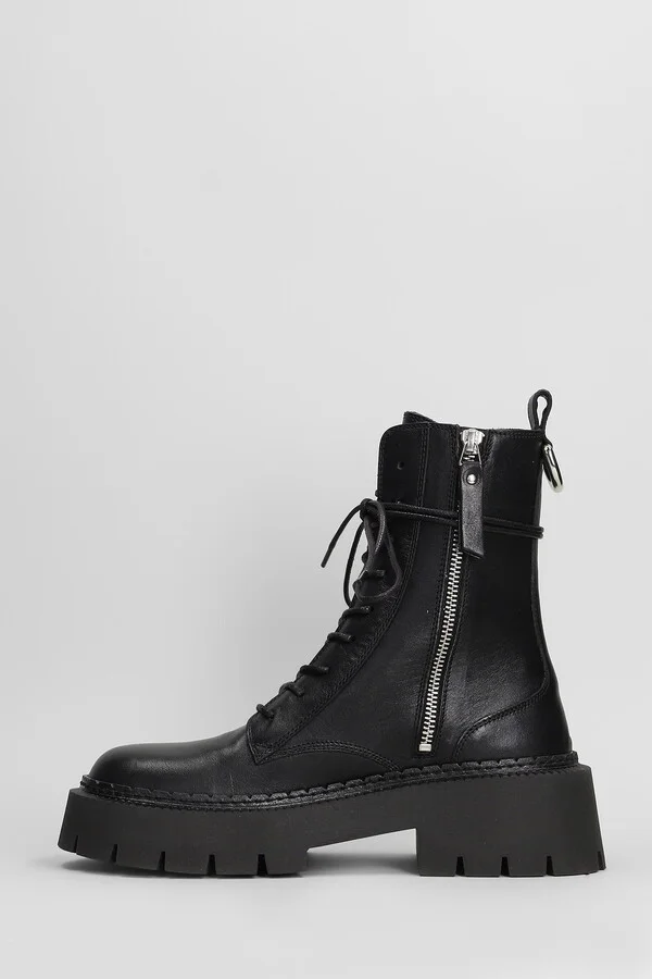 Etna 101 Combat Boots In Black Leather - Image 3