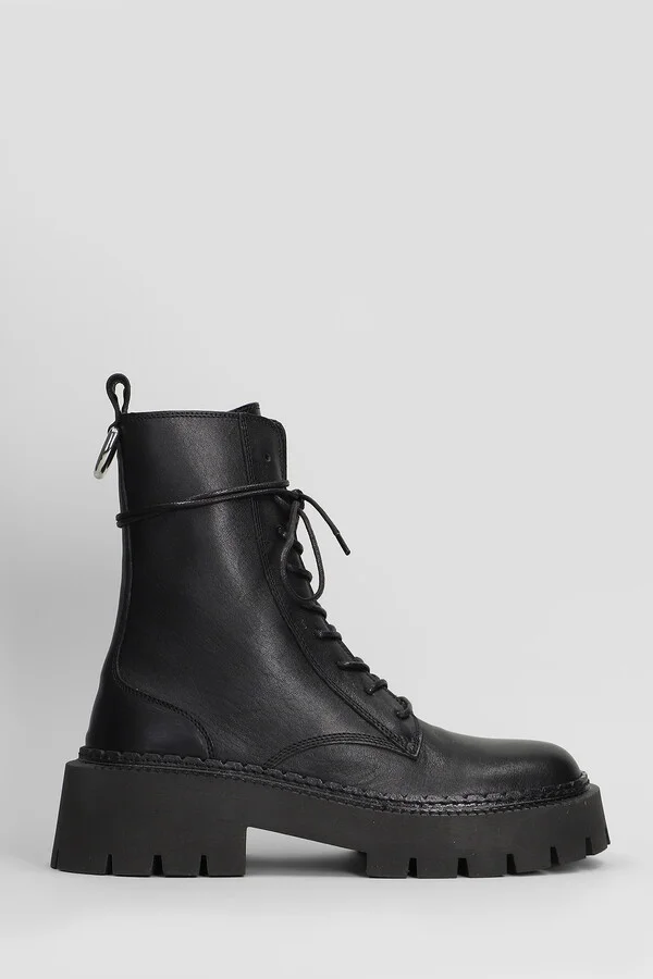 Etna 101 Combat Boots In Black Leather
