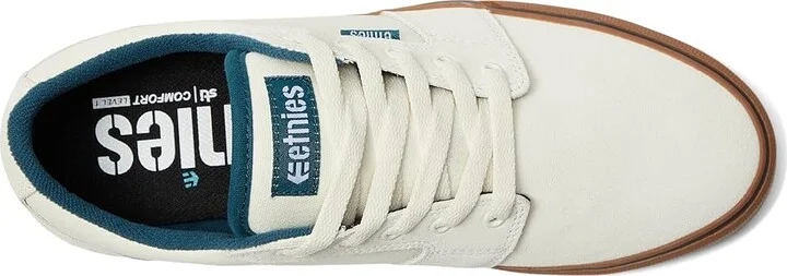 etnies Barge LS Men's Skate Shoes White/Blue/Gum : 10 D - Medium, Canvas/Suede - Image 2