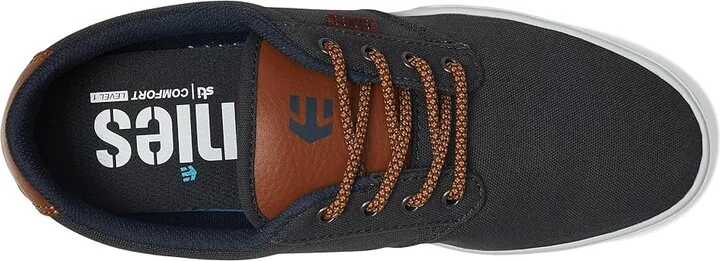 etnies Jameson 2 Eco Men's Skate Shoes (Vegan) Navy/Tan/White : 5 D - Medium, Canvas - Image 3
