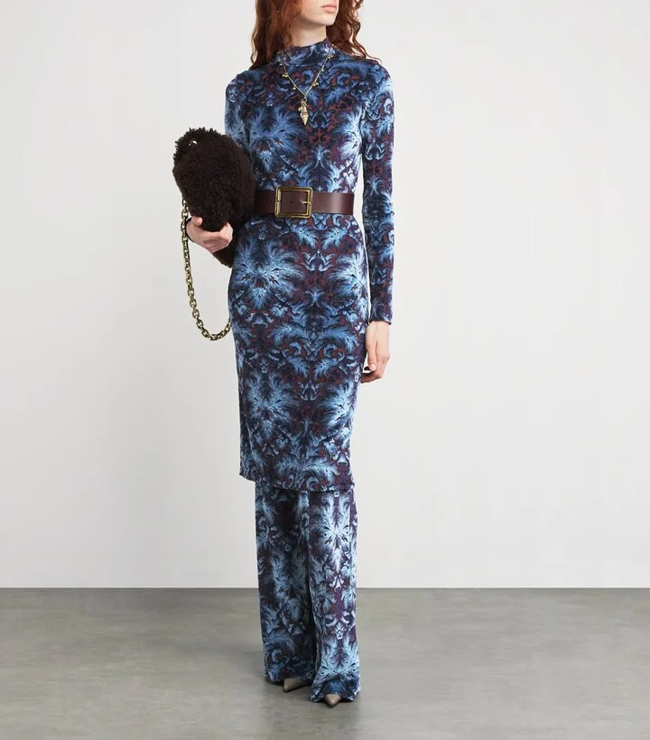Etro Velvet Baroque Midi Dress - Image 2