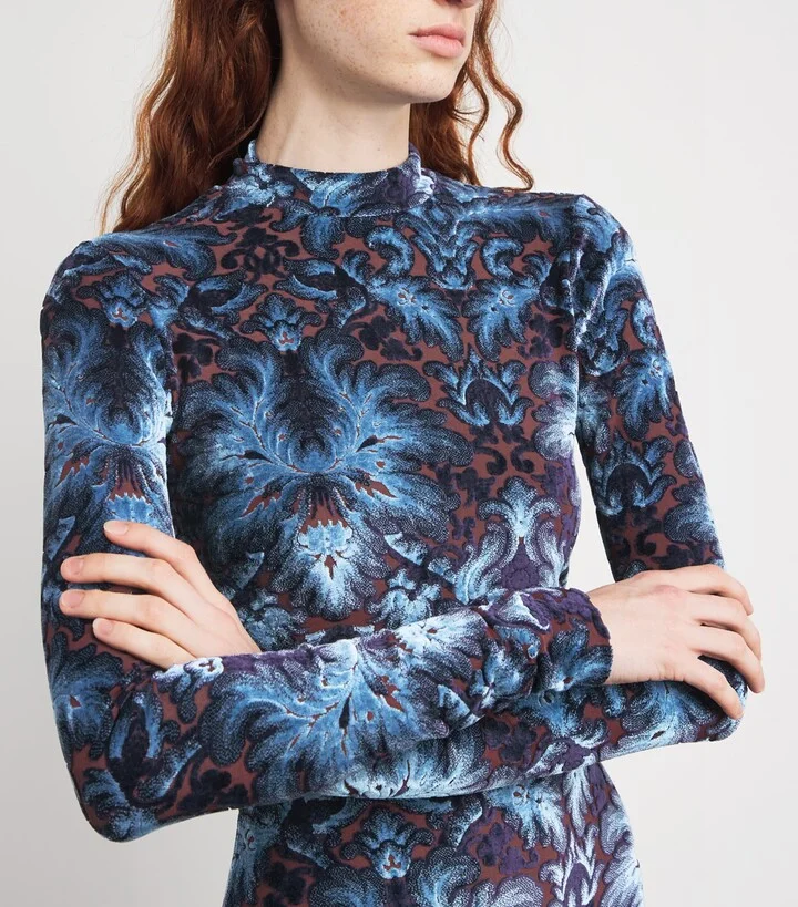 Etro Velvet Baroque Midi Dress - Image 4