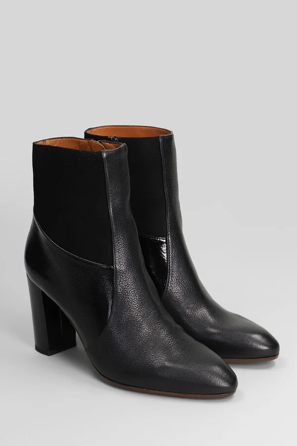 Etyu High Heels Ankle Boots In Black Leather - Image 2