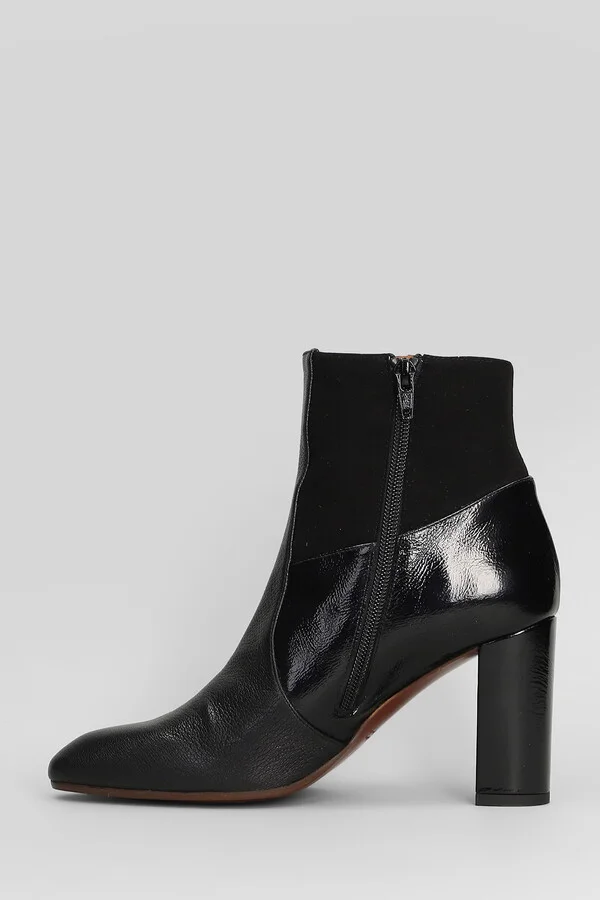 Etyu High Heels Ankle Boots In Black Leather - Image 3