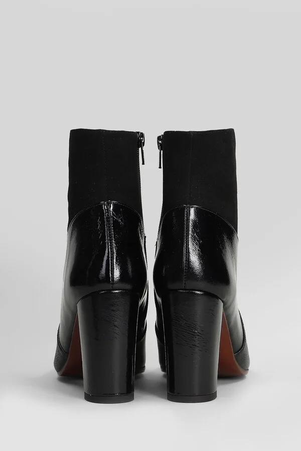 Etyu High Heels Ankle Boots In Black Leather - Image 4