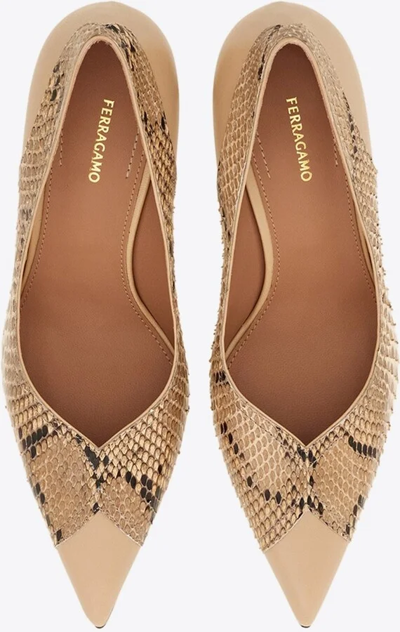 Eugene 70 Python Leather Pumps - Image 3