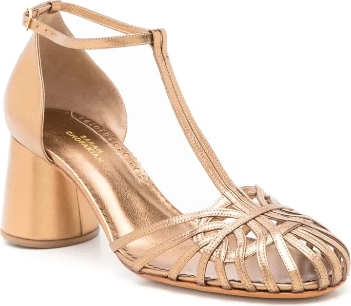 Eugenie metallic-effect leather sandals - Image 2