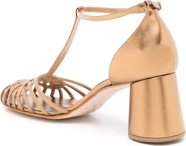 Eugenie metallic-effect leather sandals - Image 3