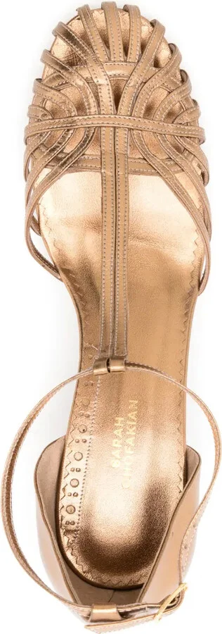 Eugenie metallic-effect leather sandals - Image 4