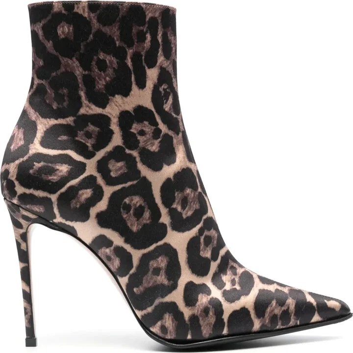 Eva 100mm leopard-print boots