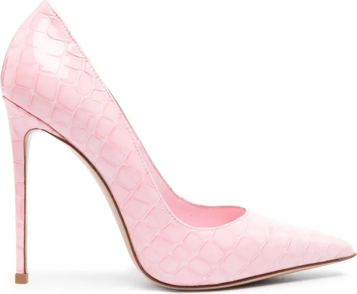 Eva 120mm crocodile-embossed pumps